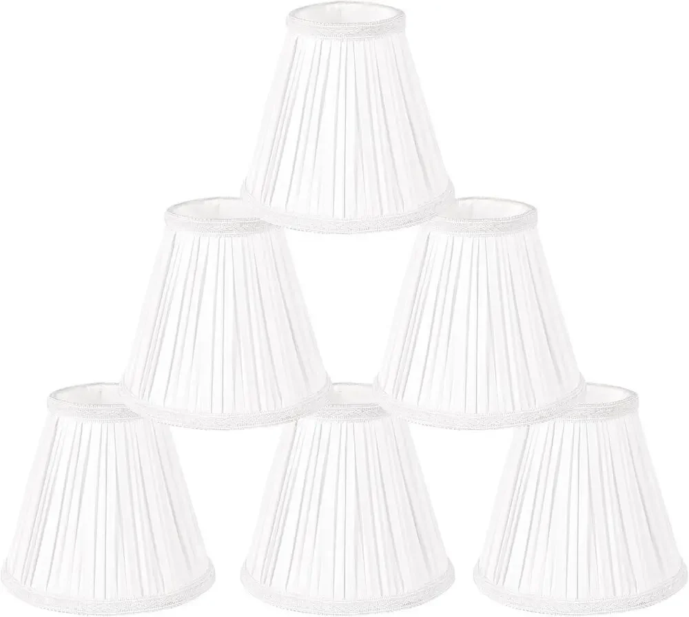 Small Clip-On Lamp Shades for Standard Bulbs, Ivory White, 6-Pack